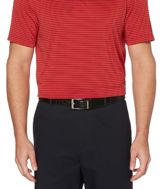 Camisa polo de golfe masculina com listras Feeder Stripe Performance da PGA Tour, vermelha, tamanho pequeno
