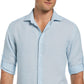 Camisa masculina antirrugas Cubavera Travelselect azul tamanho grande