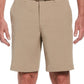 Shorts de golfe texturizados horizontais com frente plana e elástico de desempenho masculino PGA Tour, marrom, tamanho 34