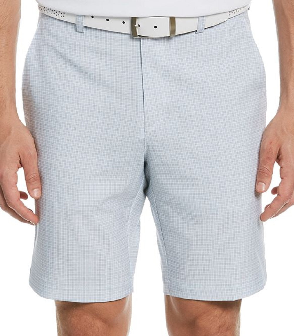 Shorts de golfe xadrez elástico masculino PGA Tour, branco, tamanho 40