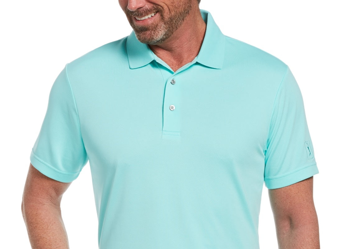 Camisa polo de golfe Airflux masculina PGA Tour azul tamanho pequeno