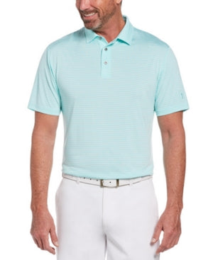 Camisa polo listrada masculina PGA Tour Single Feeder, verde, tamanho GG