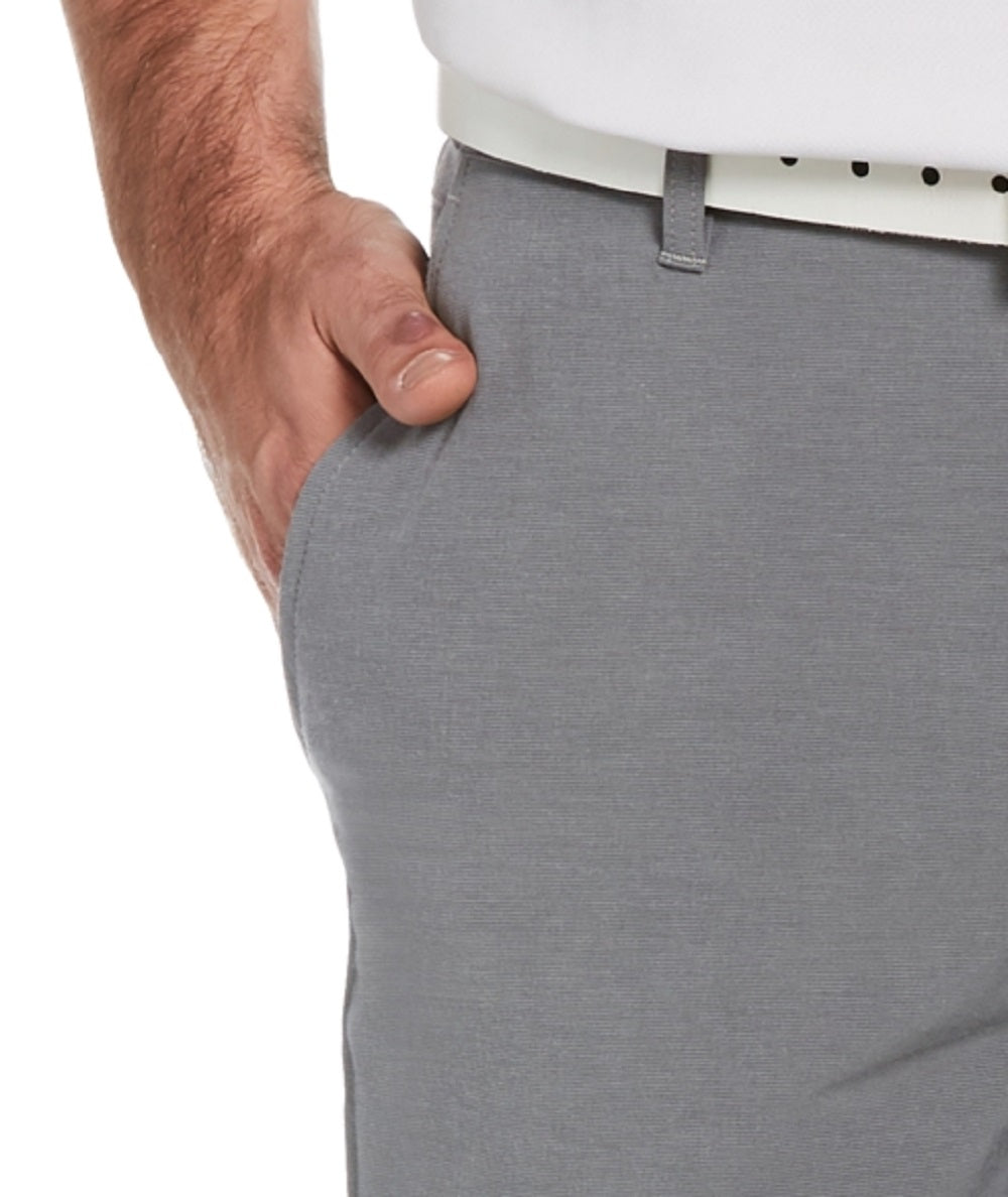 Shorts de golfe masculinos elásticos com frente plana, tamanho 46, cinza, PGA Tour