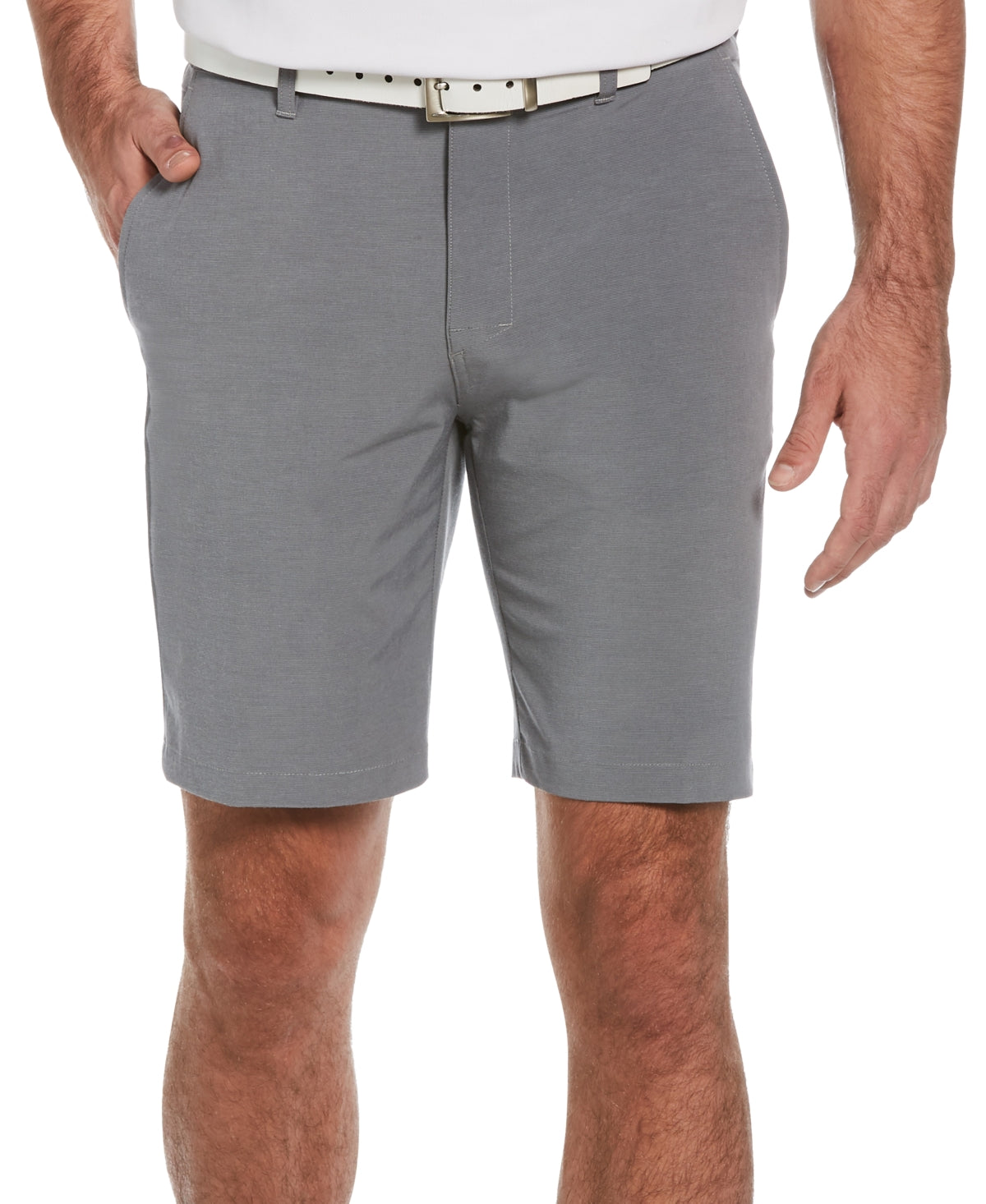 Shorts de golfe masculinos elásticos com frente plana, tamanho 46, cinza, PGA Tour