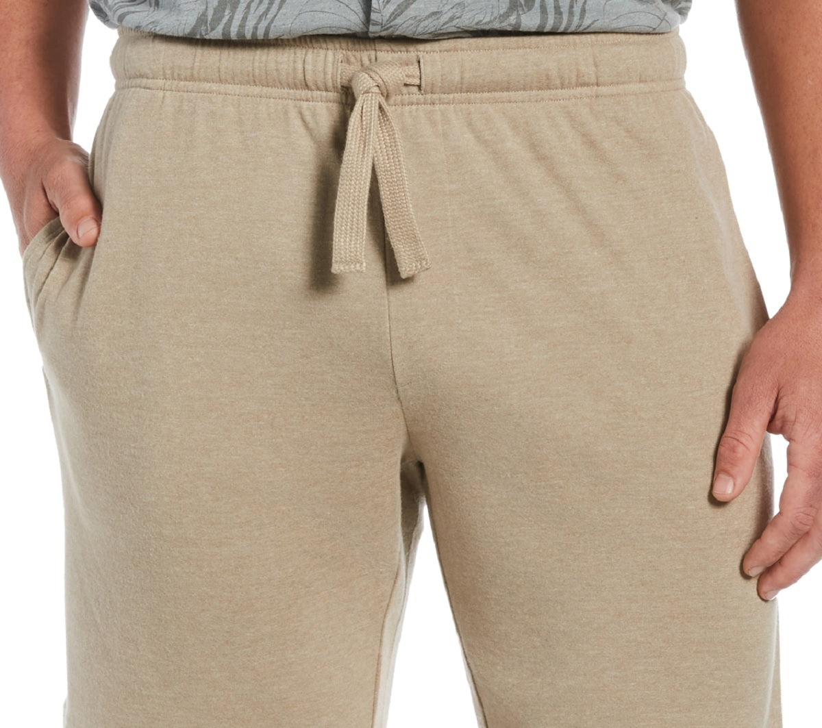 Cubavera Shorts Masculino Solid Double Knit com 9 Cordões Bege Tamanho X-G