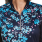 Camiseta de golfe feminina floral PGA Tour com meia manga, azul, tamanho pequeno