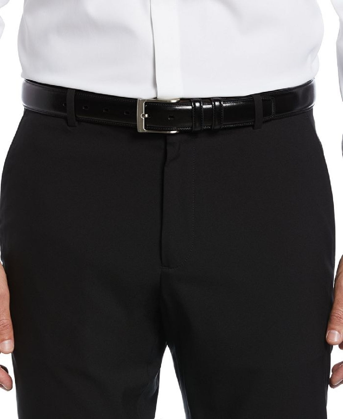 Cinto de couro masculino Perry Ellis, preto, tamanho 34