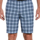Shorts de golfe xadrez elástico com absorção de umidade para homens do PGA Tour, azul, tamanho 34