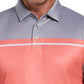 Camisas polo de golfe masculinas Birdseye Colorblocked da PGA Tour, rosa, tamanho médio