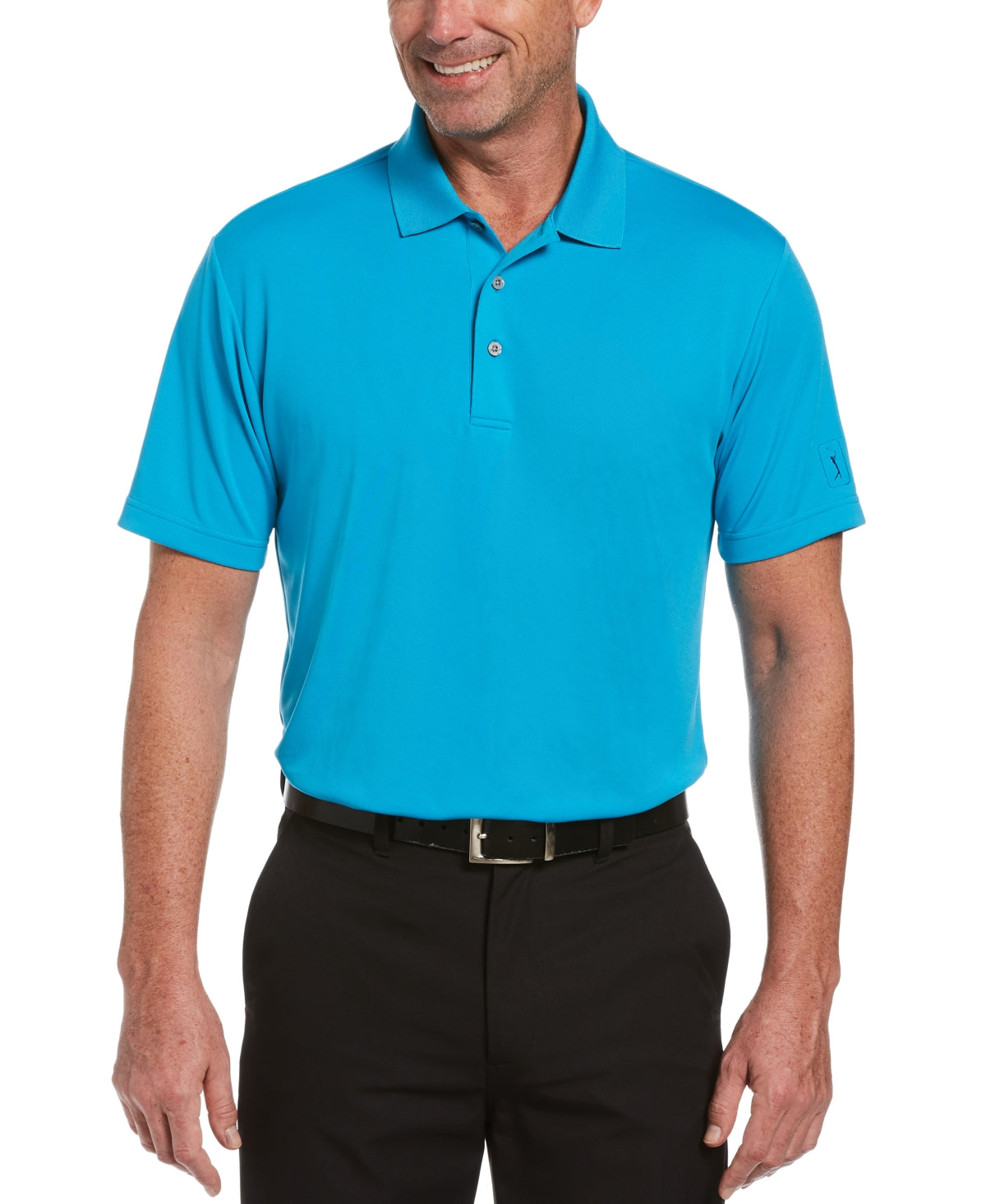 Camisa polo masculina Airflux do PGA Tour, azul, tamanho extragrande