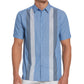 Camisa Cubavera Masculina Ecoselect com Painéis Azul Tamanho Grande