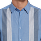 Camisa Cubavera Masculina Ecoselect com Painéis Azul Tamanho Grande