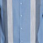 Camisa Cubavera Masculina Ecoselect com Painéis Azul Tamanho Grande