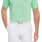 Camisa polo de golfe masculina PGA Tour Feeder Stripe Performance, verde, tamanho médio