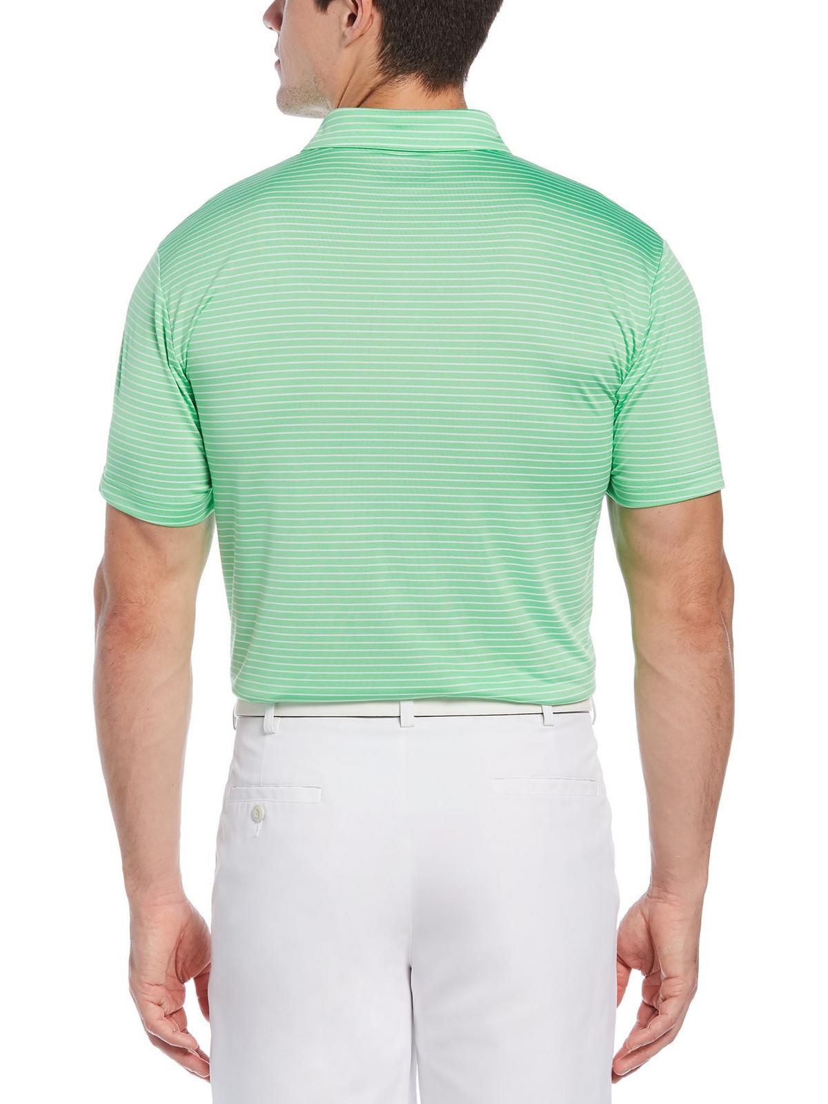 Camisa polo de golfe masculina com listras Feeder Stripe Performance da PGA Tour, verde, tamanho extragrande