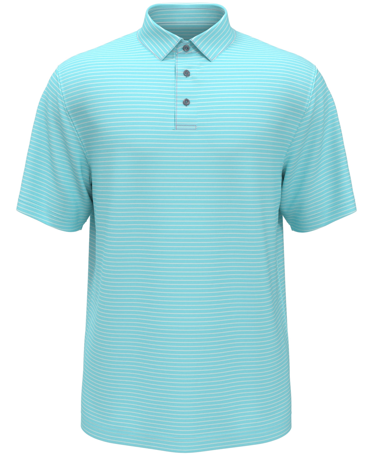 Camisa polo de golfe masculina PGA Tour Feeder Stripe Performance, azul, tamanho pequeno