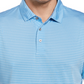 Camisa polo de golfe masculina PGA Tour Feeder Stripe Performance, azul, tamanho extragrande
