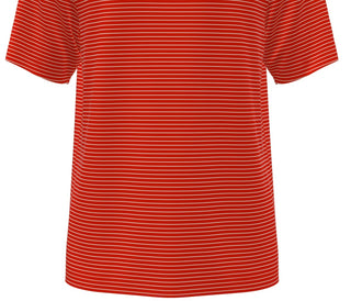 Camisa polo de golfe masculina PGA Tour Feeder Stripe Performance vermelha tamanho médio