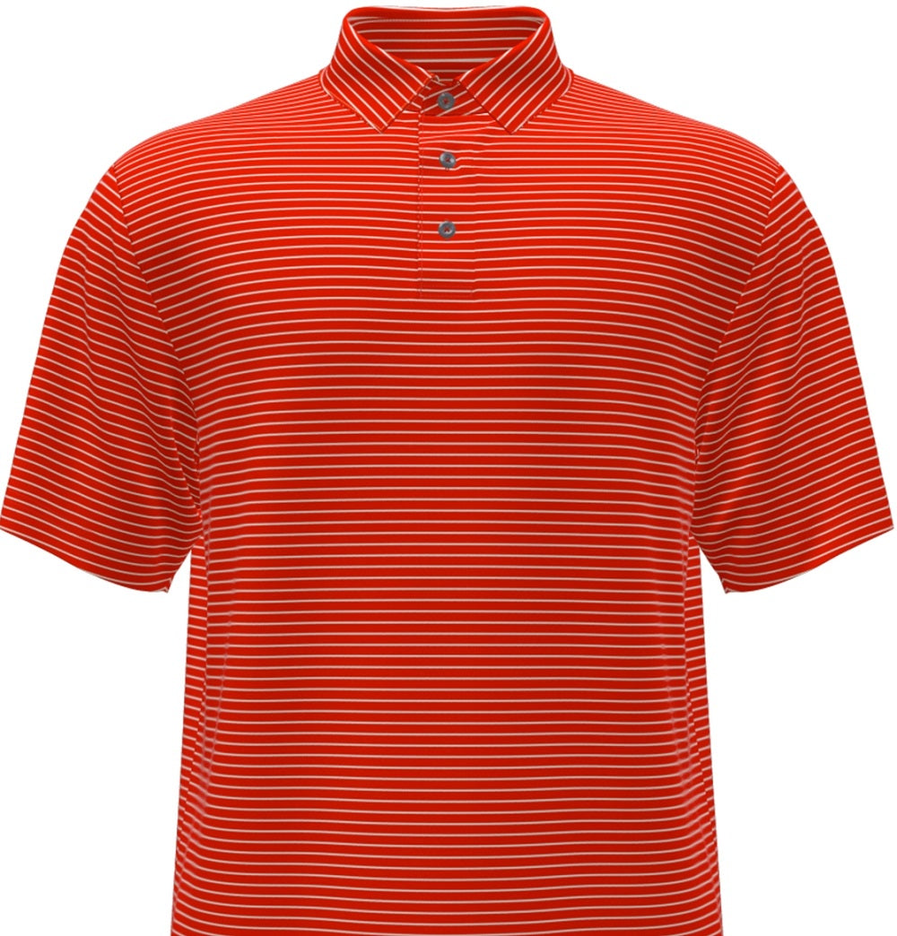 Camisa polo de golfe masculina com listras Feeder Stripe Performance da PGA Tour, vermelha, tamanho XX-G