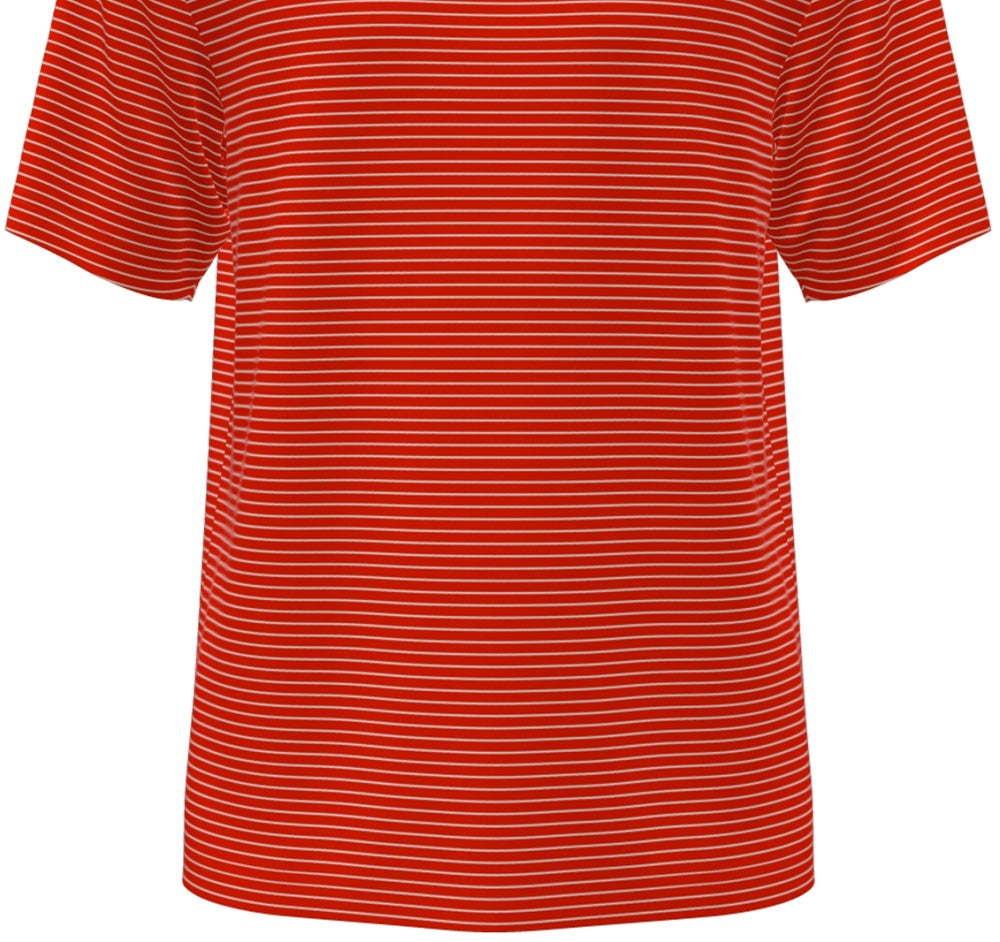 Camisa polo de golfe masculina com listras Feeder Stripe Performance da PGA Tour, vermelha, tamanho XX-G