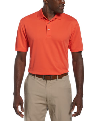 Camisa polo de golfe masculina Airflux Mesh Performance da PGA Tour, vermelha, tamanho médio