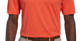 Camisa polo de golfe masculina Airflux Mesh Performance da PGA Tour, vermelha, tamanho médio