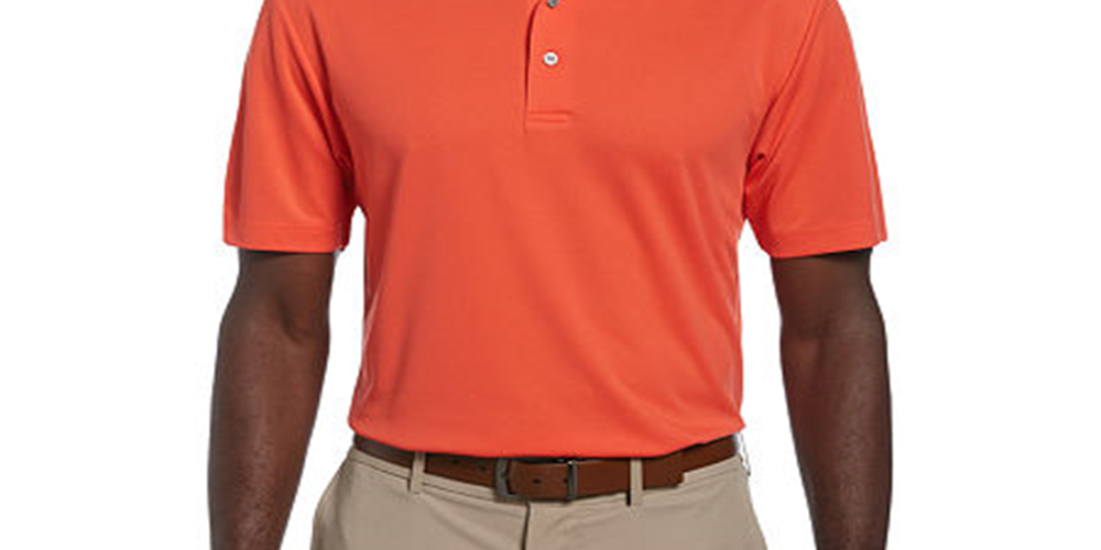Camisa polo masculina de manga curta PGA TOUR laranja tamanho XL