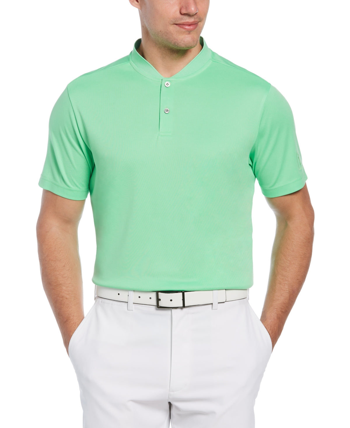 Camisa polo masculina com gola alta do PGA Tour, verde, tamanho extragrande