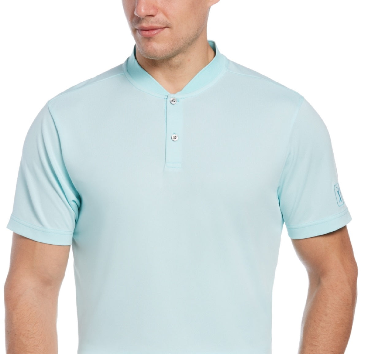 Camisa polo masculina com gola alta do PGA Tour, azul, tamanho extragrande