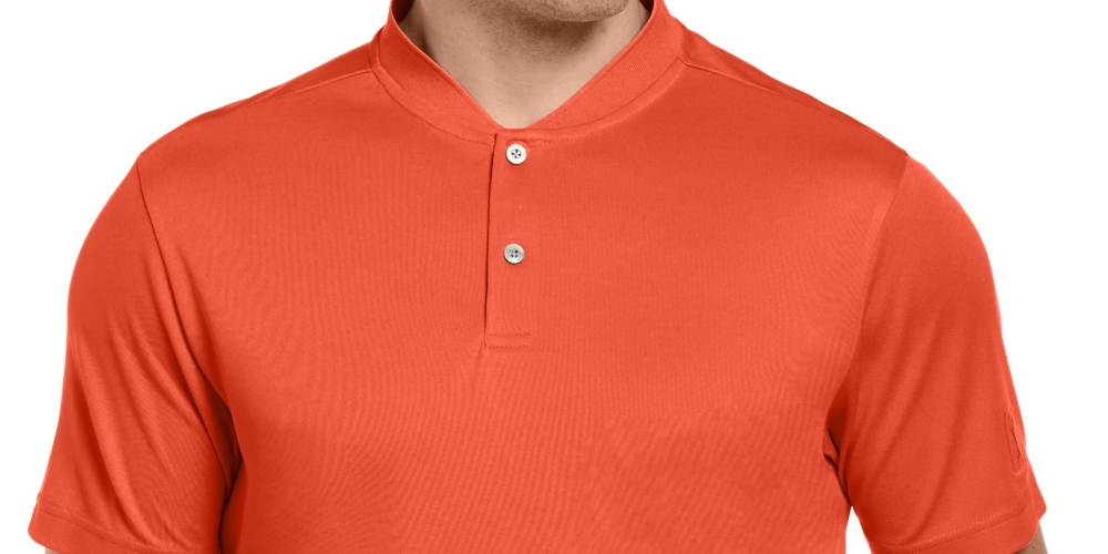 Camisa polo masculina com gola alta do PGA Tour, laranja, tamanho grande