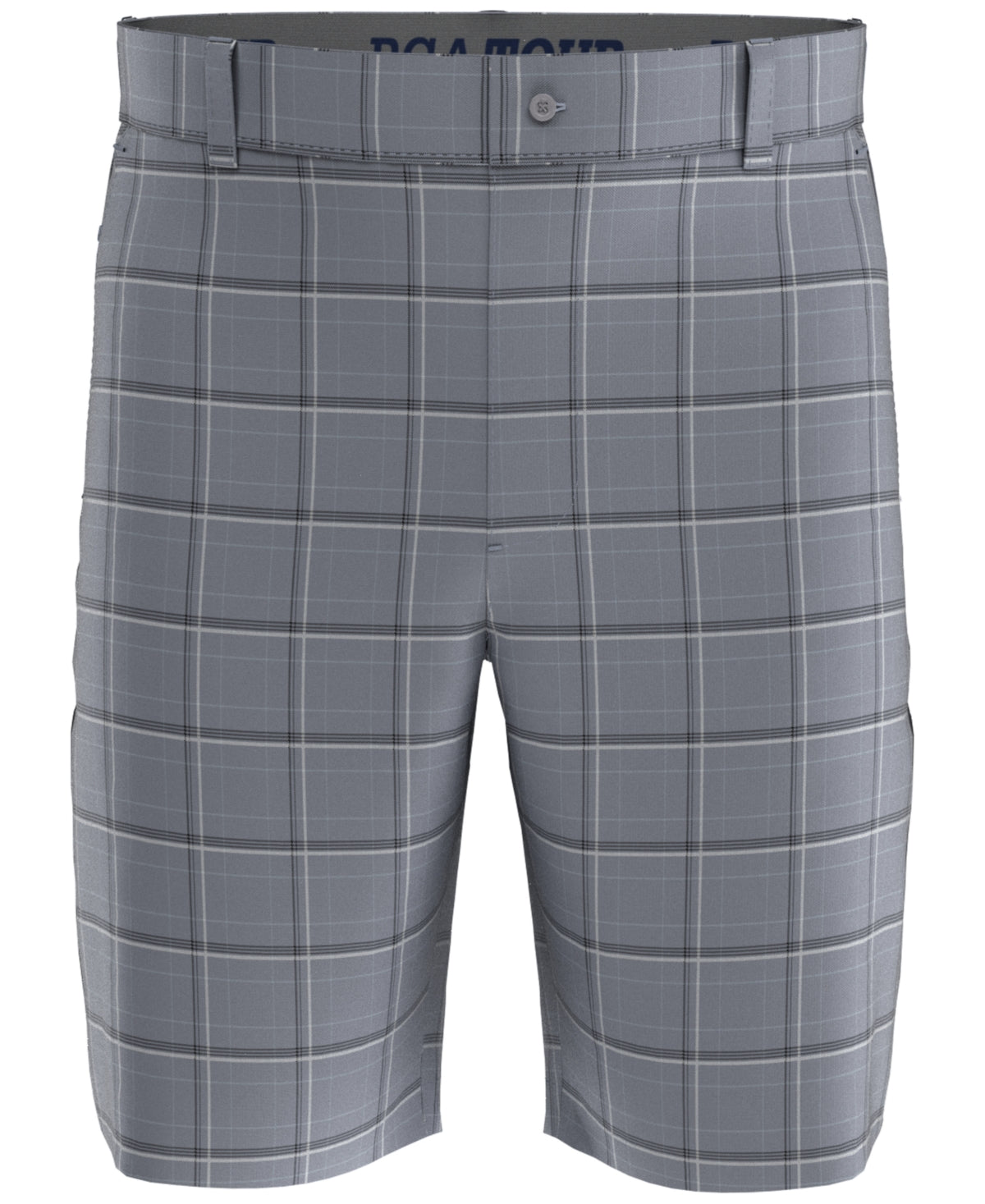 Shorts xadrez com estampa Roadmap masculino do PGA Tour, cinza, tamanho 40