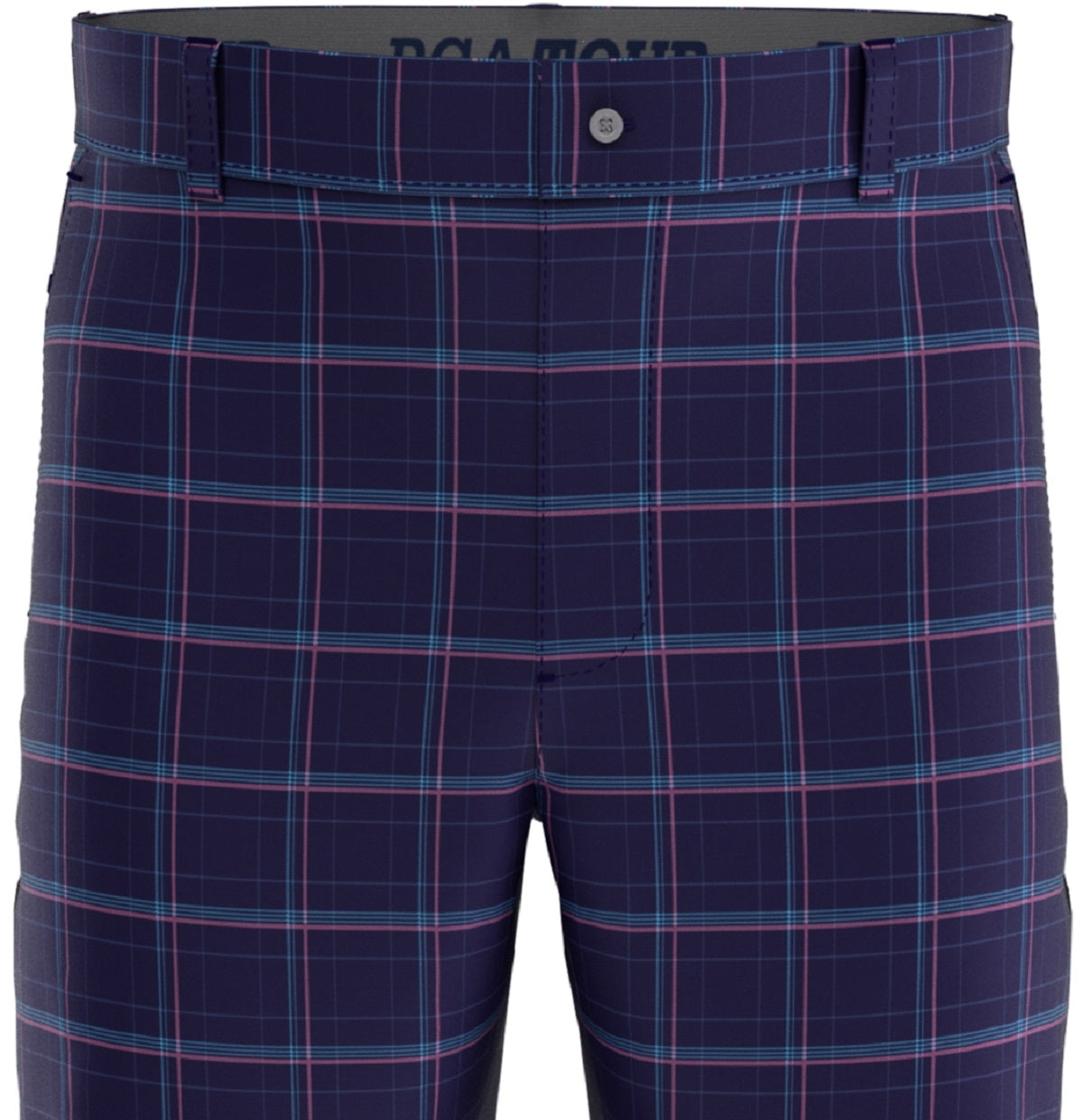 Shorts xadrez estampado Roadmap masculino do PGA Tour, azul, tamanho 40