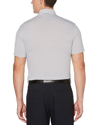 Camisa polo de golfe masculina PGA Tour Feeder Stripe Performance, branca, tamanho XX-G