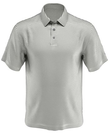 Camisa polo de golfe masculina PGA Tour Feeder Stripe Performance, branca, tamanho XX-G