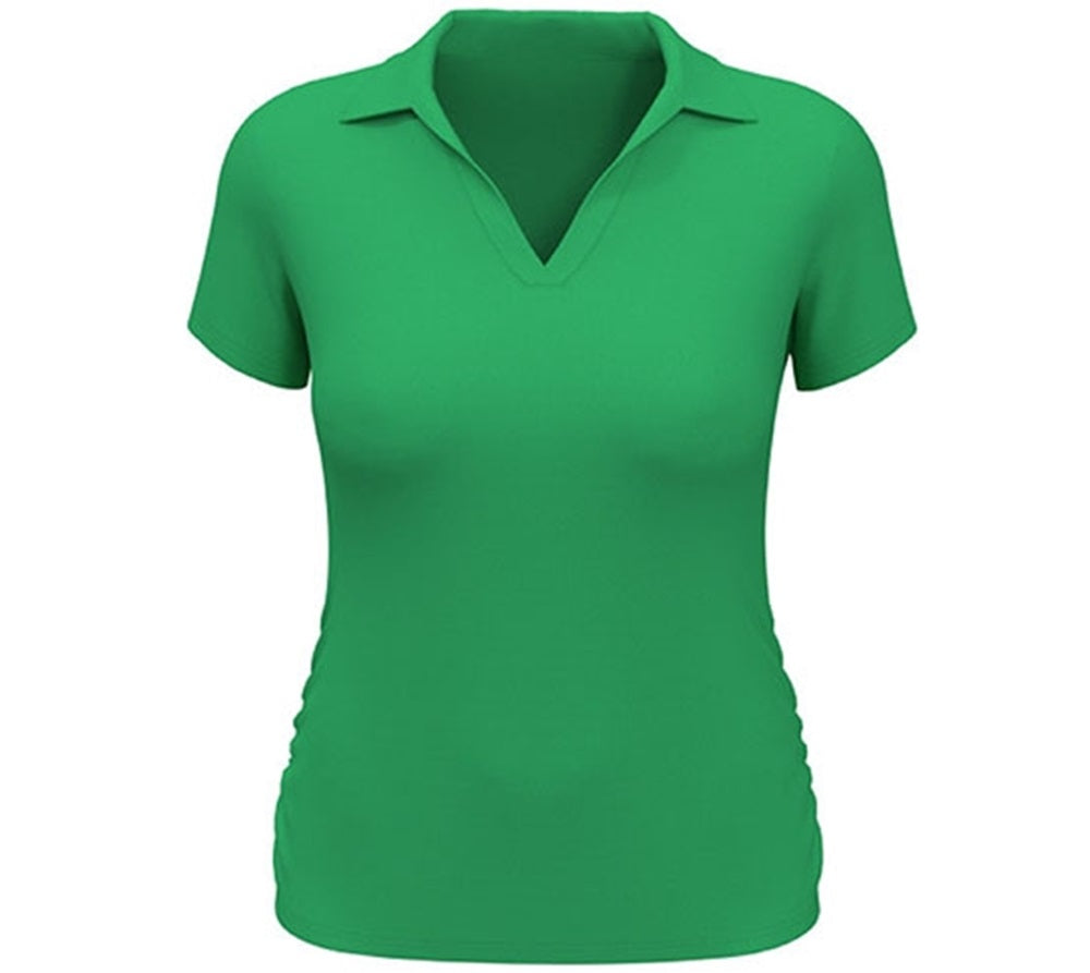 Camisa polo de golfe feminina Airflux de manga curta PGA Tour, verde, tamanho X-S