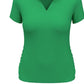 Camisa polo de golfe feminina Airflux de manga curta PGA Tour, verde, tamanho X-S