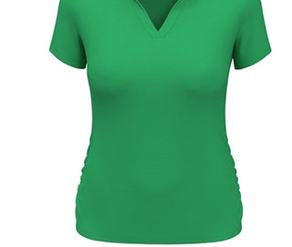 Camisa polo de golfe feminina Airflux de manga curta PGA Tour, verde, tamanho X-S