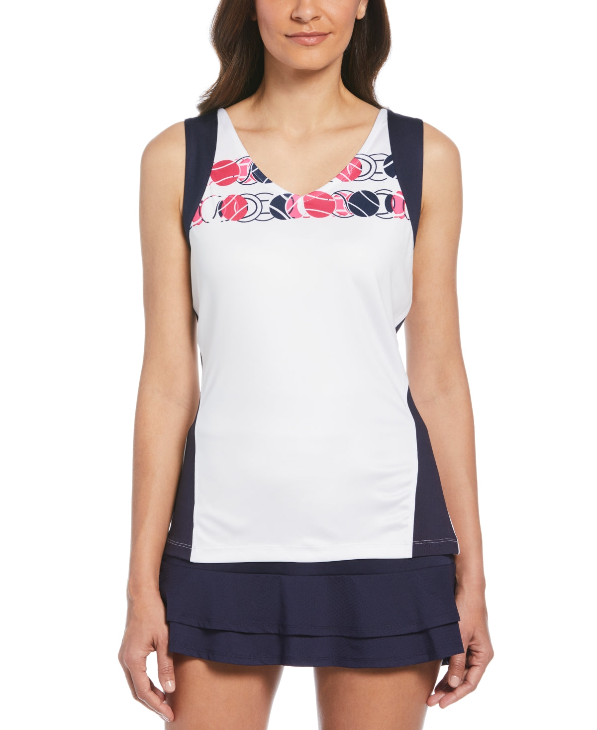 Regata feminina Grand Slam Engineered Down The Line, branca, tamanho X-G