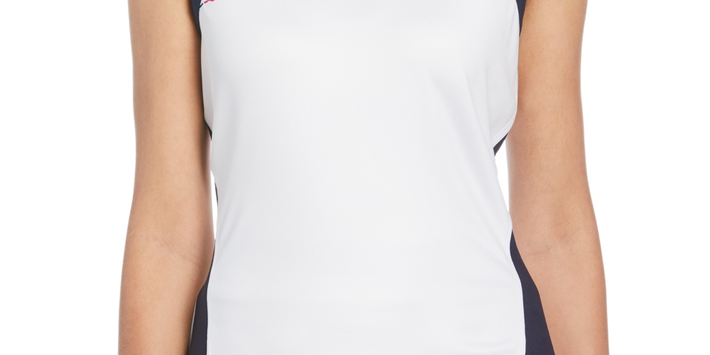 Regata feminina Grand Slam Engineered Down The Line, branca, tamanho X-G