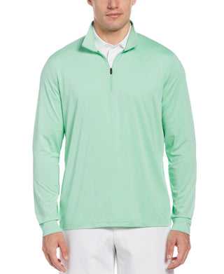 PGA Tour Masculino Sun Shade Stretch Quarter Zip Golf Listrado Pulôver Verde Tamanho Grande