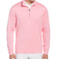 PGA Tour Masculino Sun Shade Stretch com zíper de um quarto Golfe Listrado Pulôver Rosa Tamanho G
