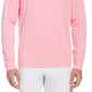 PGA Tour Masculino Sun Shade Stretch com zíper de um quarto Golfe Listrado Pulôver Rosa Tamanho G