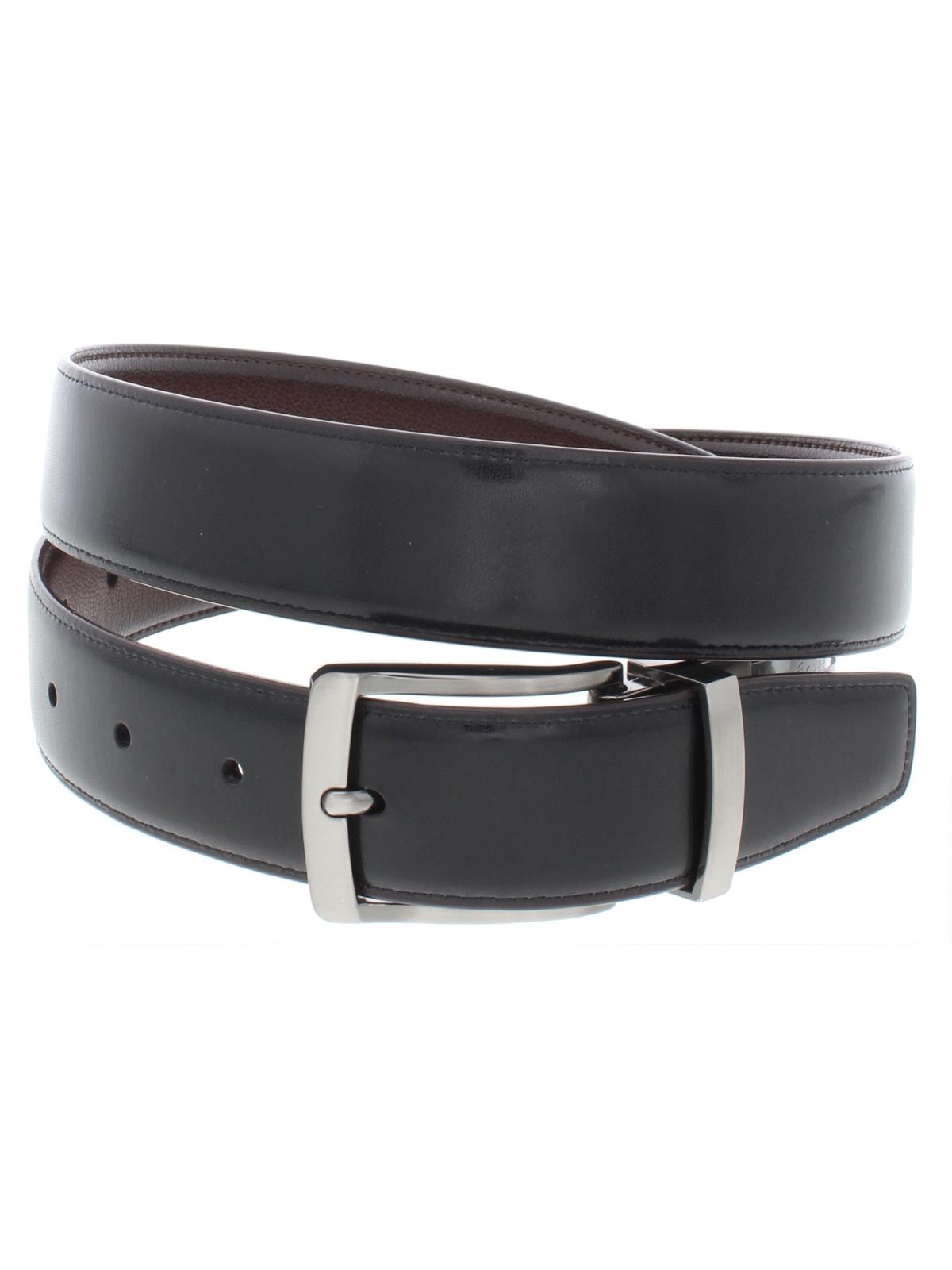 Cinto social reversível de couro masculino Perry Ellis, marrom, tamanho 32