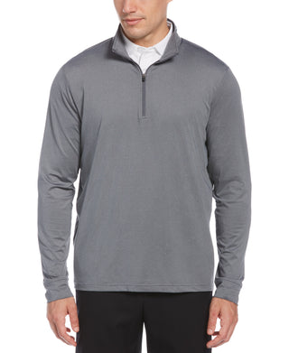 PGA Tour Masculino Sun Shade Stretch Quarto Zip Golfe Listrado Pulôver Cinza Tamanho XX-G