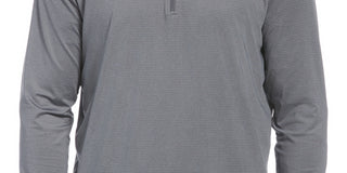 PGA Tour Masculino Sun Shade Stretch Quarto Zip Golfe Listrado Pulôver Cinza Tamanho XX-G