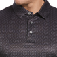 Camisa polo de golfe masculina com estampa geométrica aquarela e ajuste atlético PGA Tour, preta, tamanho grande