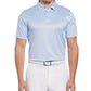 Camisa polo de golfe masculina com estampa geométrica e ajuste atlético do PGA Tour, azul, tamanho médio