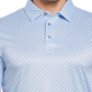 Camisa polo de golfe masculina com estampa geométrica e ajuste atlético do PGA Tour, azul, tamanho médio