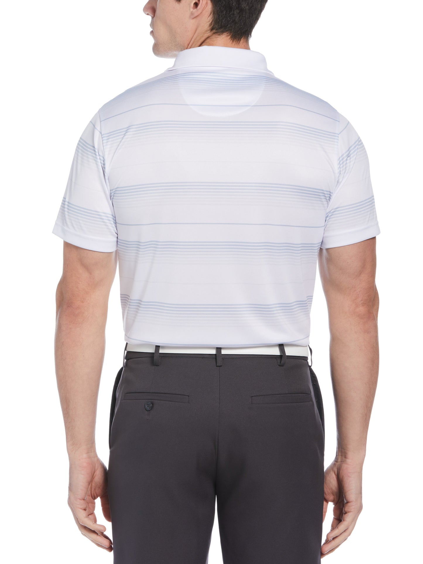 Camisa polo masculina de desempenho atlético PGA Tour Ombre, tamanho pequeno, branca