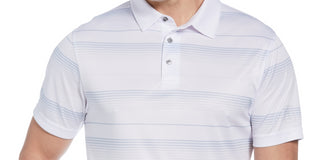 Camisa polo masculina de desempenho atlético PGA Tour Ombre, tamanho pequeno, branca
